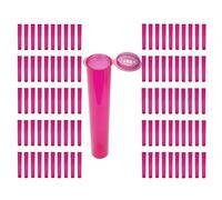 Rollers- 116mm Pop Top Tubes- 100 Pack- Airtight Smell Proof Containers - Plastic Medical Grade Prescription Bottles for Pills Herbs Flowers,Supplements & More (Pink, 116mm)