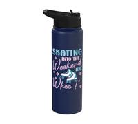 Rollerskater Party Skating Into The Weekend Roller Skates Stainless Steel Insulated Water Bottle
