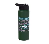 Rollerskater Party Skating Into The Weekend Roller Skates Stainless Steel Insulated Water Bottle