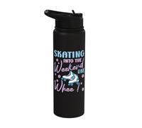 Rollerskater Party Skating Into The Weekend Roller Skates Stainless Steel Insulated Water Bottle