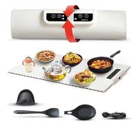 Rollerup Electric Food Warming Mat - Portable Silicone Tray w/Fast Heating, Best Kitchen Gadget to Keep Food Warm for Parties, Buffets, Serving, & Thawing - Silicone Accessories Included