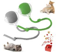 Rollie Pet Cat Toy, 2025 NEW Rollie Pet Toy, Interactive Cat Toy for Indoor Cats, Portable Rechargeable Smart Cat Toys Ball, Automatic Cat Toy Bored Indoor for Dogs and Cats (Grey+Green)