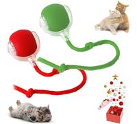 Rollie Pet Cat Toy, 2025 NEW Rollie Pet Toy, Interactive Cat Toy for Indoor Cats, Portable Rechargeable Smart Cat Toys Ball, Automatic Cat Toy Bored Indoor for Dogs and Cats (Green+Red)