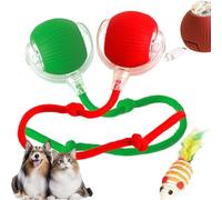 Rollie Pet Smart Chase Ball, RolliePet Smart Chase Pet Toy, Active Rolling Ball with Tail for Dogs, Interactive Toys for Indoor Cats, Rechargeable & Long-Lasting (Red, Green)