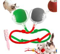 Rollie Pet Toy, Spinkit Cat Toy, Smart Interactive Pet Toy Ball, Active Rolling Ball With Tail For Dogs, Electric Cat Ball With Rope, Self Moving Cat Toy (Green, Red-grey, Without wake)