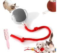 Rollie Pet Toy, Spinkit Cat Toy, Smart Interactive Pet Toy Ball, Active Rolling Ball With Tail For Dogs, Electric Cat Ball With Rope, Self Moving Cat Toy (Red-grey, Without wake)