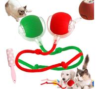 Rollie Pet Toy, Spinkit Cat Toy, Smart Interactive Pet Toy Ball, Active Rolling Ball With Tail For Dogs, Electric Cat Ball With Rope, Self Moving Cat Toy (Red, Green, Without wake)