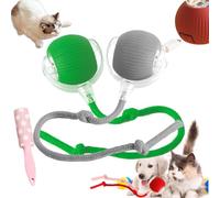 Rollie Pet Toy, Spinkit Cat Toy, Smart Interactive Pet Toy Ball, Active Rolling Ball With Tail For Dogs, Electric Cat Ball With Rope, Self Moving Cat Toy (Green, Grey, With wake)