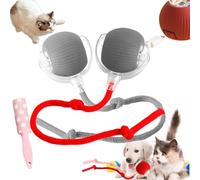 Rollie Pet Toy, Spinkit Cat Toy, Smart Interactive Pet Toy Ball, Active Rolling Ball With Tail For Dogs, Electric Cat Ball With Rope, Self Moving Cat Toy (Grey, Red-grey, Without wake)
