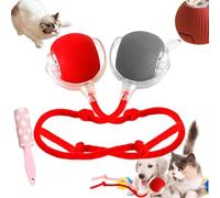 Rollie Pet Toy, Spinkit Cat Toy, Smart Interactive Pet Toy Ball, Active Rolling Ball With Tail For Dogs, Electric Cat Ball With Rope, Self Moving Cat Toy (Red, Red-grey, With wake)