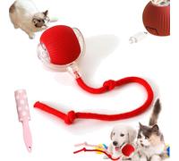 Rollie Pet Toy, Spinkit Cat Toy, Smart Interactive Pet Toy Ball, Active Rolling Ball With Tail For Dogs, Electric Cat Ball With Rope, Self Moving Cat Toy (Red, Without wake)