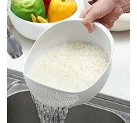 ROLLII Multi-Functional Kitchen Washing Basket Basin - Drain Water, Wash Rice, And More With Convenient Features - Ideal For Various Uses And Users - New Home Kitchen Essentials (White)