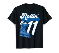Rollin' Into 11 Roller Skating Birthday 11th Boy Kids Skate T-Shirt