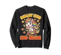 Rollin Into 2nd Grade Cute Roller Skating Unicorn Sweatshirt