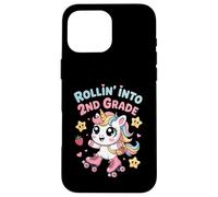 Rollin' Into 2nd Grade Unicorn Kawaii Back to School Case for iPhone 16 Pro Max