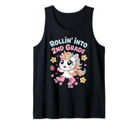 Rollin' Into 2nd Grade Unicorn Kawaii Back to School Tank Top
