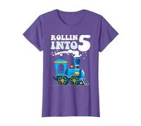 Rollin' Into 5 Train 5th Birthday Party Five Years Old Boys T-Shirt