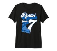 Rollin' Into 7 Roller Skating Birthday 7th Boy Kids Skate Premium T-Shirt