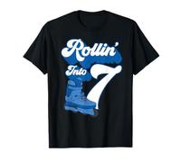 Rollin' Into 7 Roller Skating Birthday 7th Boy Kids Skate T-Shirt