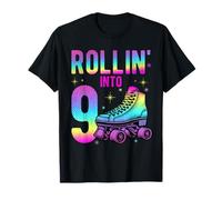 Rollin' Into 9th Birthday Roller Skate Lifestyle Fun Skating T-Shirt