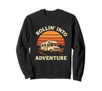 Rollin' Into Adventure Camper Motorhome Road Trip Camping Sweatshirt