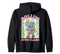 Rollin' Into Class Elephant Back to School Skater Zip Hoodie