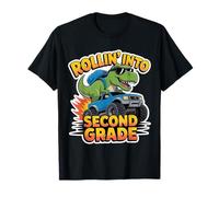 Rollin' Into Second Grade 2nd Grader T-Rex Monster Truck T-Shirt