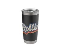 Rollin Personalized Name Shirt Custom Lettering 70's Stainless Steel Insulated Tumbler