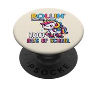 Rollin Through 100 Days Of School Unicorn 100th Day Girls PopSockets Adhesive PopGrip