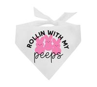Rollin with My Peeps Easter Dog Bandana (White, OS 1212)