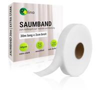 Rollina Iron-On Hem Tape 30 m Washable & Extra Strong Ironing Tape for Curtains Curtain Tape for Shortening without Sewing Textile Tape for Fabrics & Clothing 2 cm Wide