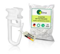 Rollina X-Gliders (Pack of 100) - Curtain Hooks for Rails with 6 mm Inner Track Width - Curtain Gliders
