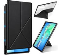 RollinCase Case for Samsung Galaxy Tab S10 FE Plus 13.1 Inch 2025 with S Pen Holder, Slim Folding PU Leather Cover, Multi-Angle Display, Black