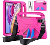 RollinCase Case for Xiaomi Redmi Pad Pro 12.1 Inch 2024, Lightweight Shockproof Cover for Children with Kickstand and Straps, Magenta