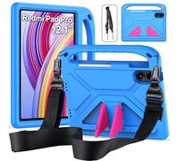 RollinCase Case for Xiaomi Redmi Pad Pro 12.1 Inch 2024, Lightweight Shockproof Cover for Children with Kickstand and Straps, Blue