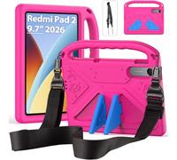 RollinCase Children's Case for Xiaomi Redmi Pad 2 9.7 Inch 2026, Shockproof Case with Handle and Strap for Xiaomi Redmi Pad 2, Magenta