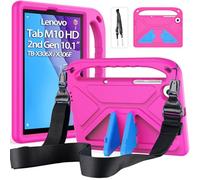 RollinCase Kids Case for 2020 10.1 Inch Lenovo Tab M10 HD (2nd Gen) TB-X306F/X306X, Eva Lightweight Shockproof Protective Case with Children's Handle and Shoulder Strap, Pink
