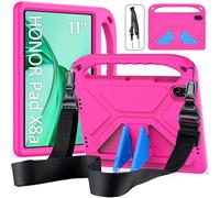 RollinCase Kids Case for Honor Pad X8a 11 inch 2024, Kids-friendly Protective Case with Shoulder Strap, Lightweight & Shockproof Handle Stand Case for Honor Pad X8A, Magenta