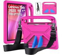 RollinCase Kids Case for Lenovo Tab Tablet 2025 10.1 Inch (TB311FU), Eva Lightweight Shockproof Protective Case with Children's Handle and Shoulder Strap, Magenta