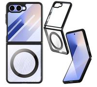 RollinCase Magnetic Matte Case for Samsung Galaxy Z Flip 7 2025 Compatible with MagSafe, Frosted Translucent Back Case, Anti-Fingerprint, Anti-Shock Anti-Scratch Case, Black