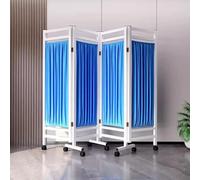 Rolling 4 Panel Medical Privacy Screen On Wheels, Foldable Privacy Screen, Room Divider For Ward/Beauty Salon/Health Hall, Standing Door Partition(Blue)