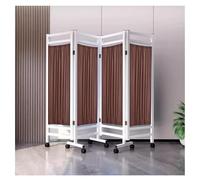Rolling 4 Panel Medical Privacy Screen On Wheels, Foldable Privacy Screen, Room Divider For Ward/Beauty Salon/Health Hall, Standing Door Partition(Brown)