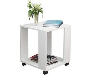 Rolling and Movable Side Table Small Square Coffee Table in Wooden Design Versatile for Phone Lamp Nightstand Use Medium Size End Tables (Color: D Size: 60)