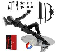 Rolling Art Magnetic Action Figure Set,(Assembly Completed) Model 13 Action Figure Multi-Jointed Movable,Gift Box Packaging, a Great for Loved Ones and Friends. (Magnetic Black)