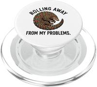 Rolling Away From My Problems Pangolin Funny Introvert Meme PopSockets PopGrip for MagSafe