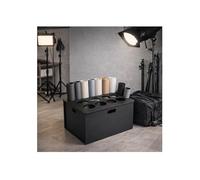 Rolling Backdrop Paper Storage Shelf, Movable Organizer Stand with 12 Grids, for Photography Vinyl & Fabric Blueprints