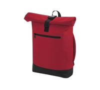 BagBase Roll-Top Backpack - Classic Red, Laptop Backpack Compatible Up to 15.6", Padded Laptop Compartment, Zippered Front Pocket, Comfortable Padded Straps & Back Panel, Made for Personalisation
