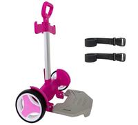 Rolling Backpack Cart with Quiet Large Wheels, Foldable Aluminum Trolley, 3-Height Adjustable Handle, Lightweight All-Terrain Backpack Trolley for Travel, Commuting & Daily Use - Rose Pink