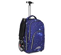 Rolling Backpack with Wheels, 45L Carry-on Backpack with Laptop Compartment for Business and Travel Commuter, 33 × 25 × 49 cm-blue