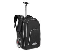 Rolling Backpack with Wheels, 45L Carry-on Backpack with Laptop Compartment for Business and Travel Commuter, 33 × 25 × 49 cm-black